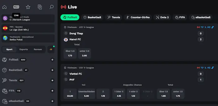 BetOnRed live-sport